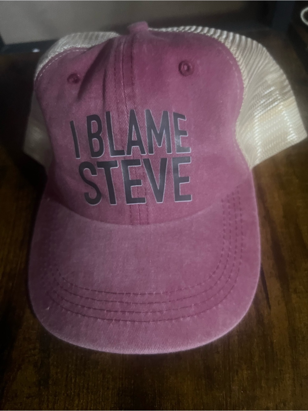 I Blame Steve Pink Mesh-Back Cap - Unbranded